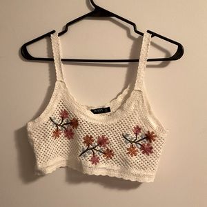 NWOT Crochet Mesh Crop Top